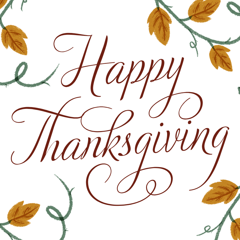 Thanksgiving Designs Magnet - 2" x 2" Square
