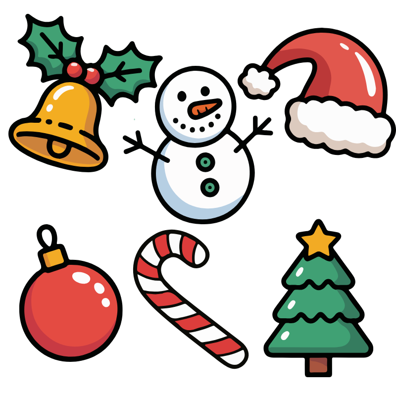 Christmas Designs Magnet - 2" x 2" Square